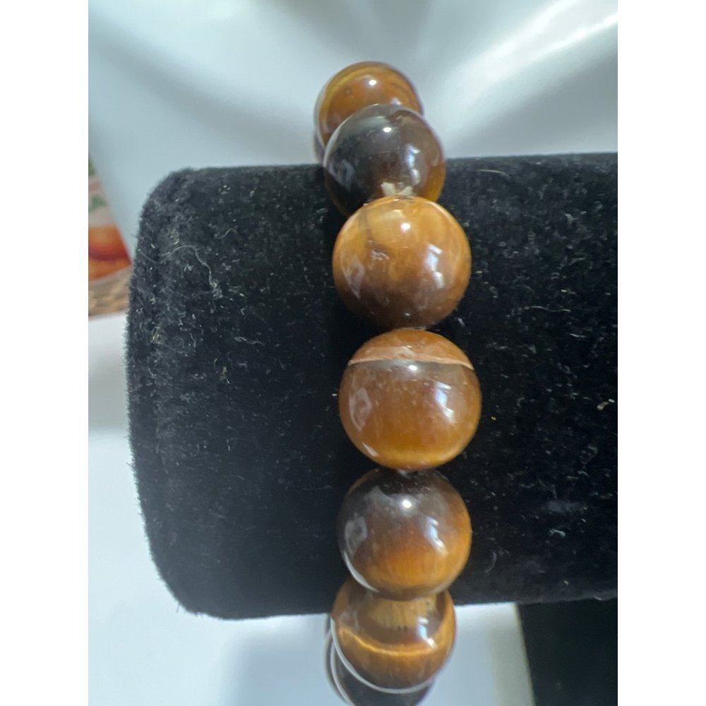 Tiger Eye Stretch Bead Bracelet -- 7.25"